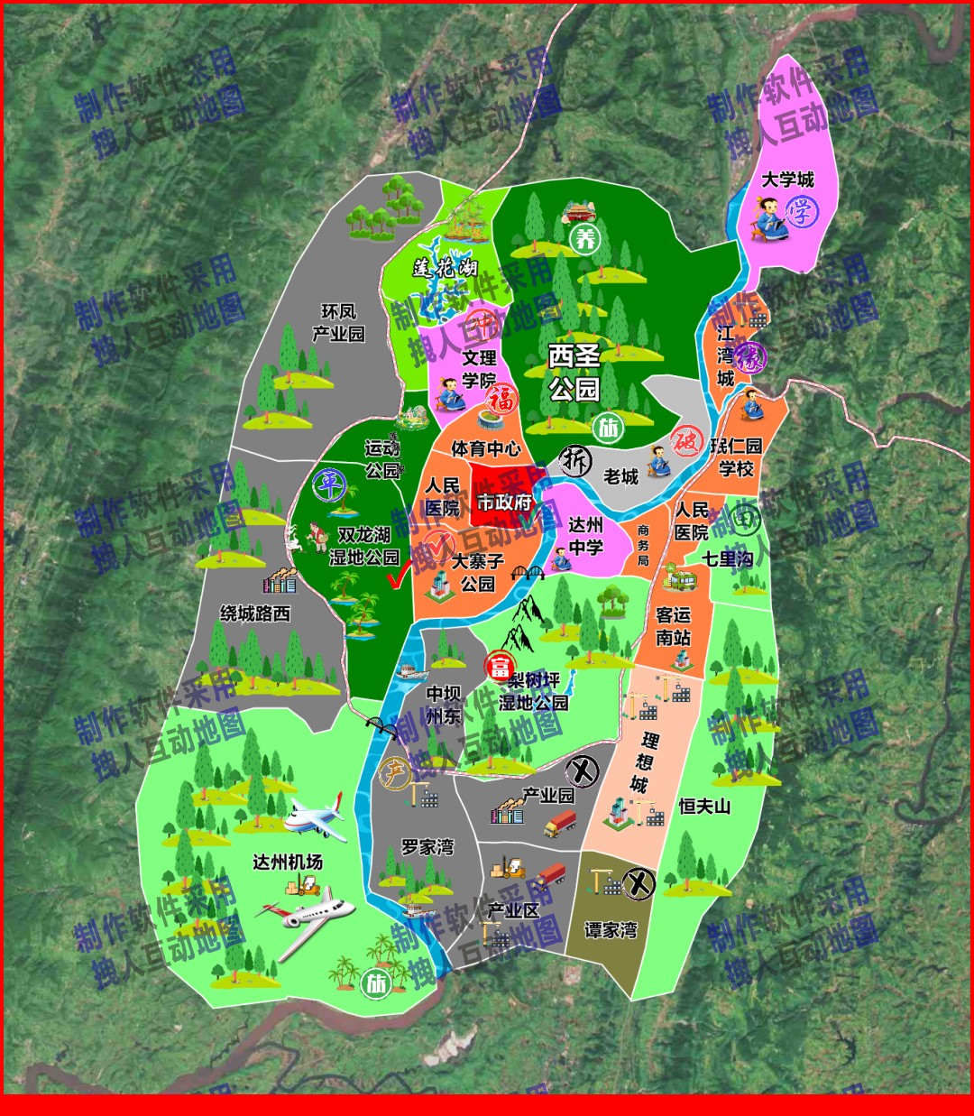 绘图版本达州市房产直播地图